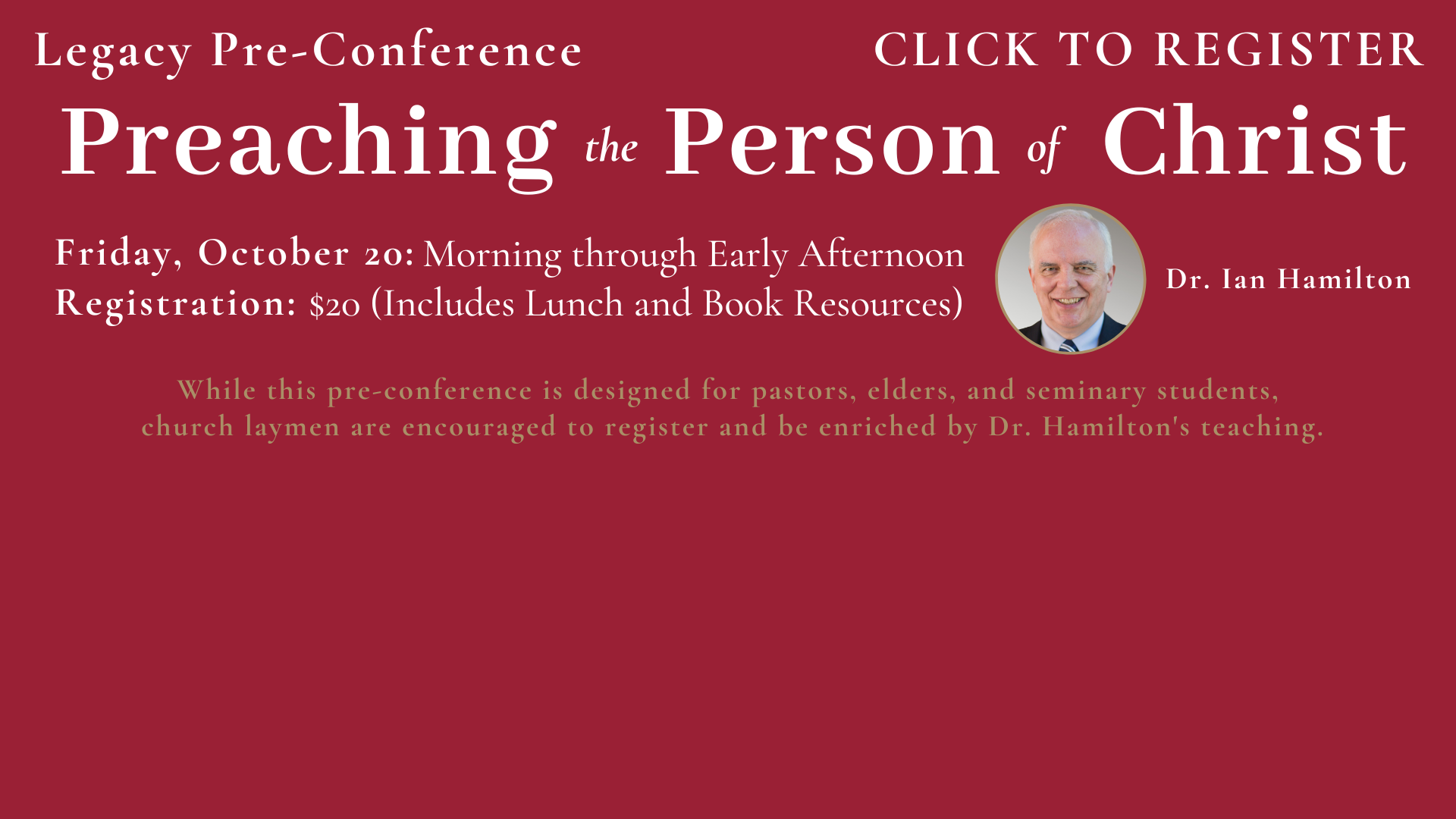 Session 1: Pre-Conference Session 1